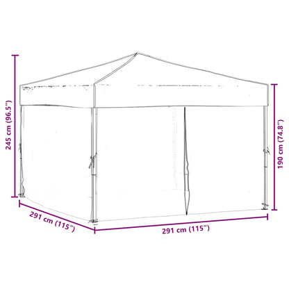 vidaXL Party Tent | Taupe | 210D oxford fabric with silver coating | 3x3 metres
