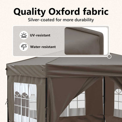 vidaXL Party Tent | Taupe | 210D oxford fabric with silver coating | 3x3 metres