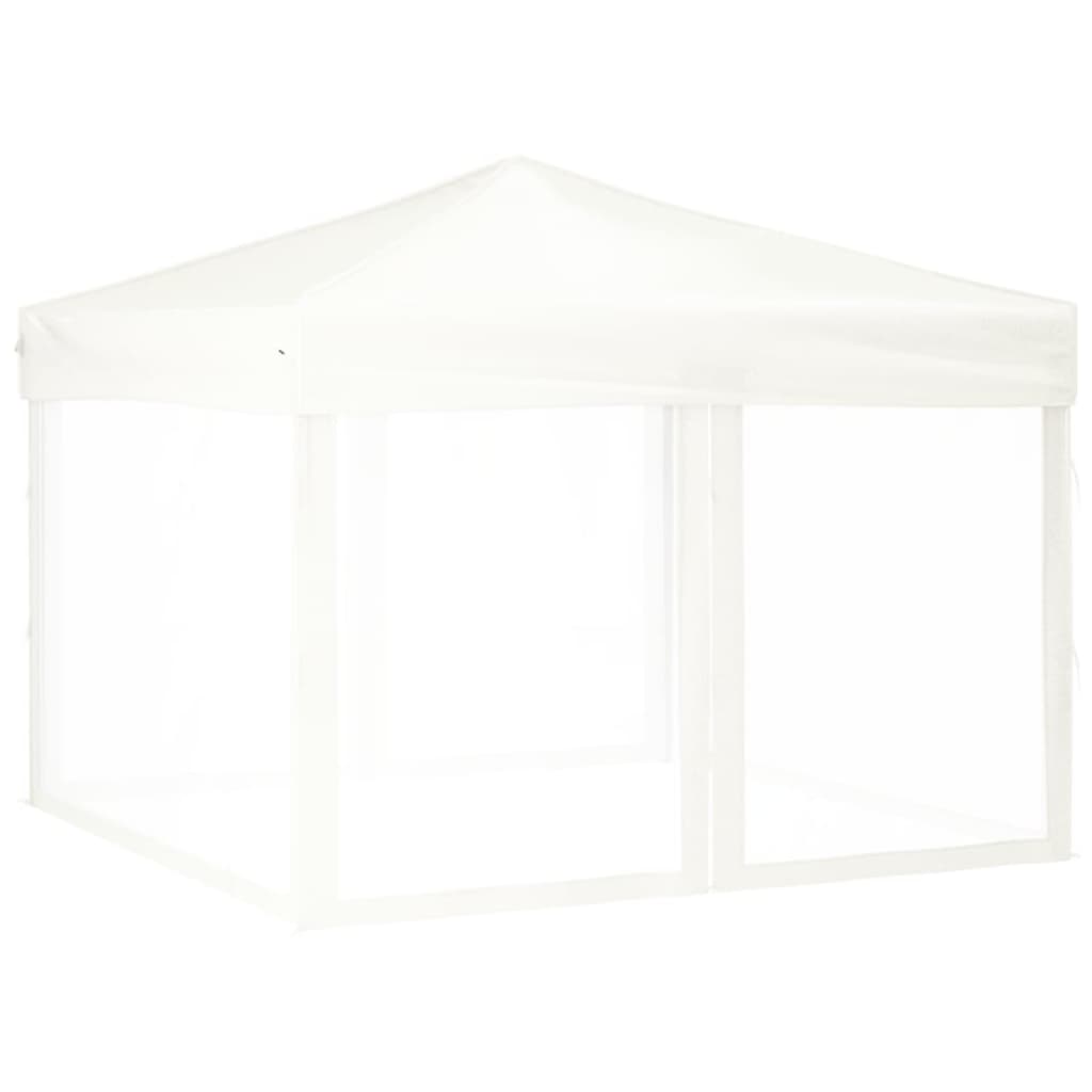 vidaXL Folding Party Tent with Sidewalls White 3x3 m