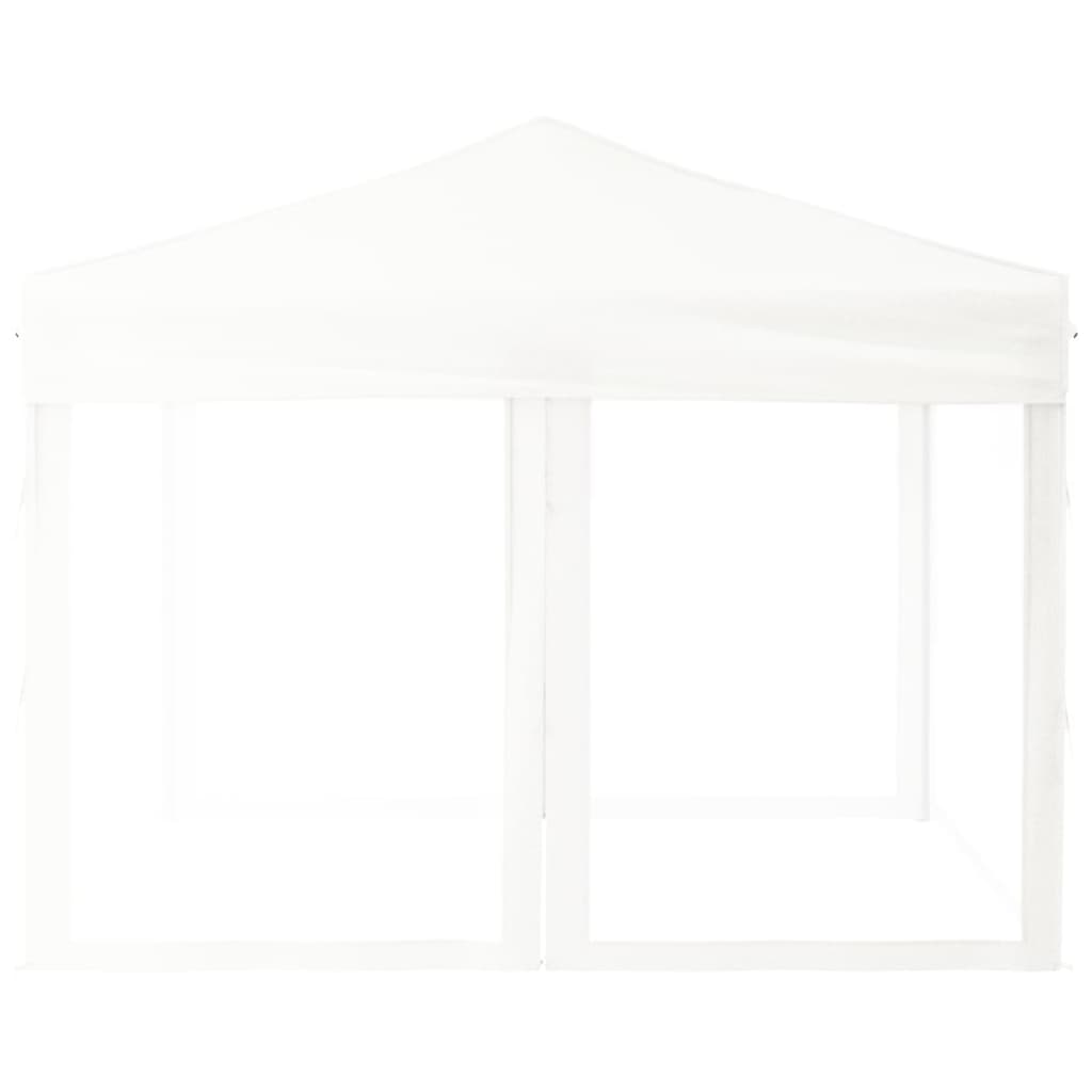 vidaXL Folding Party Tent with Sidewalls White 3x3 m