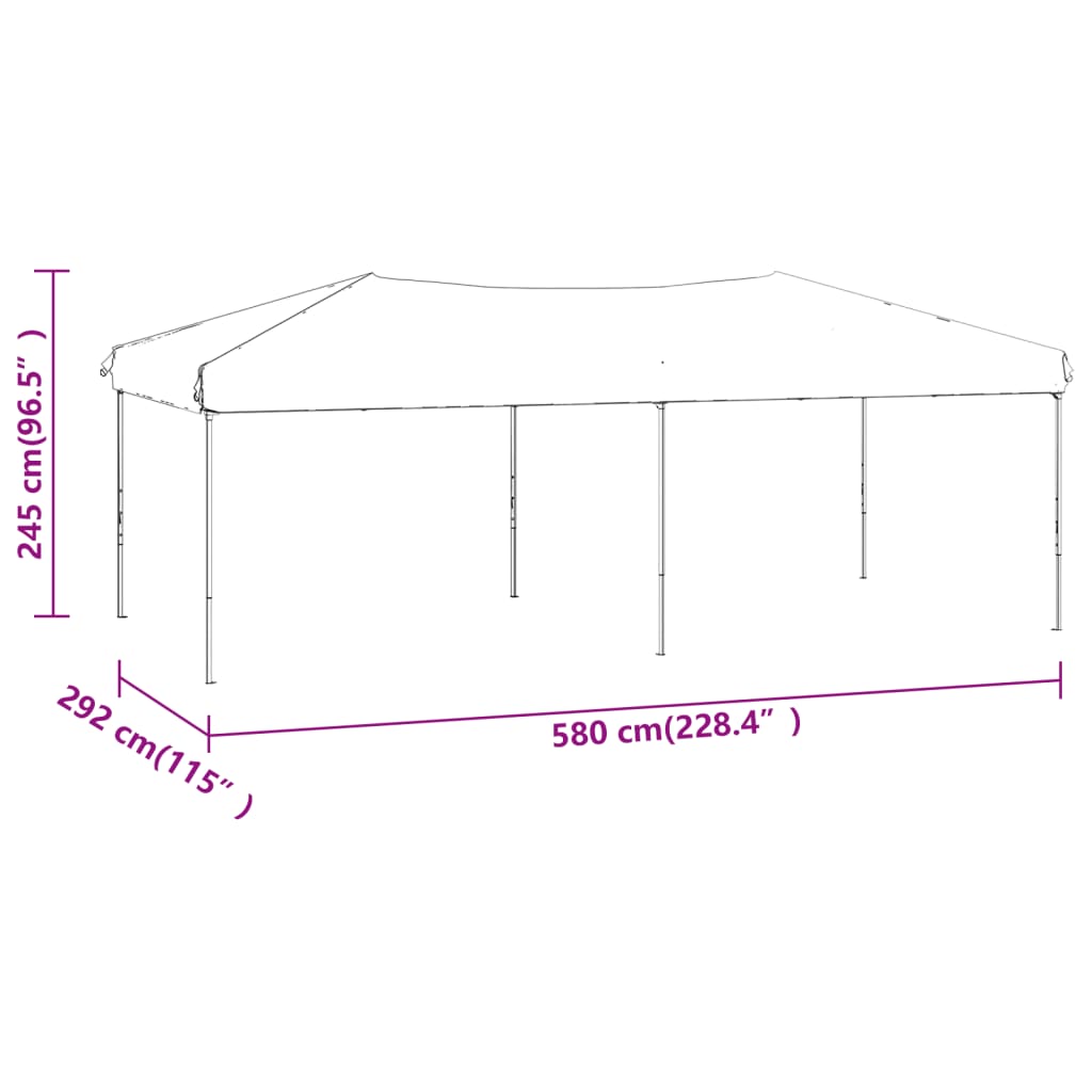 vidaXL Party Tent | Cream | 210D Oxford Fabric with Silver Coating, Steel