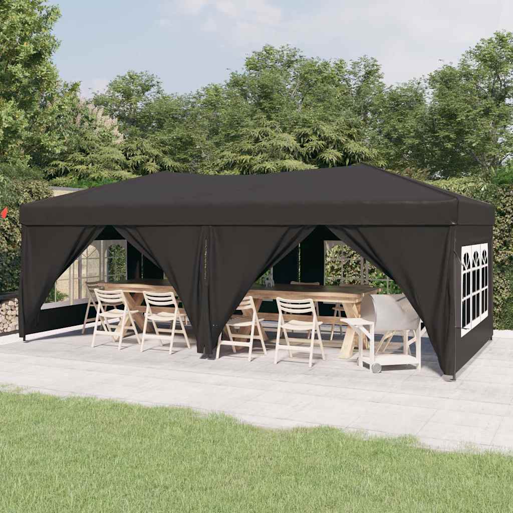 vidaXL Folding Party Tent with Sidewalls Anthracite 3x6 m