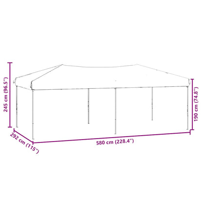 vidaXL Folding Party Tent with Sidewalls Black 3x6 m