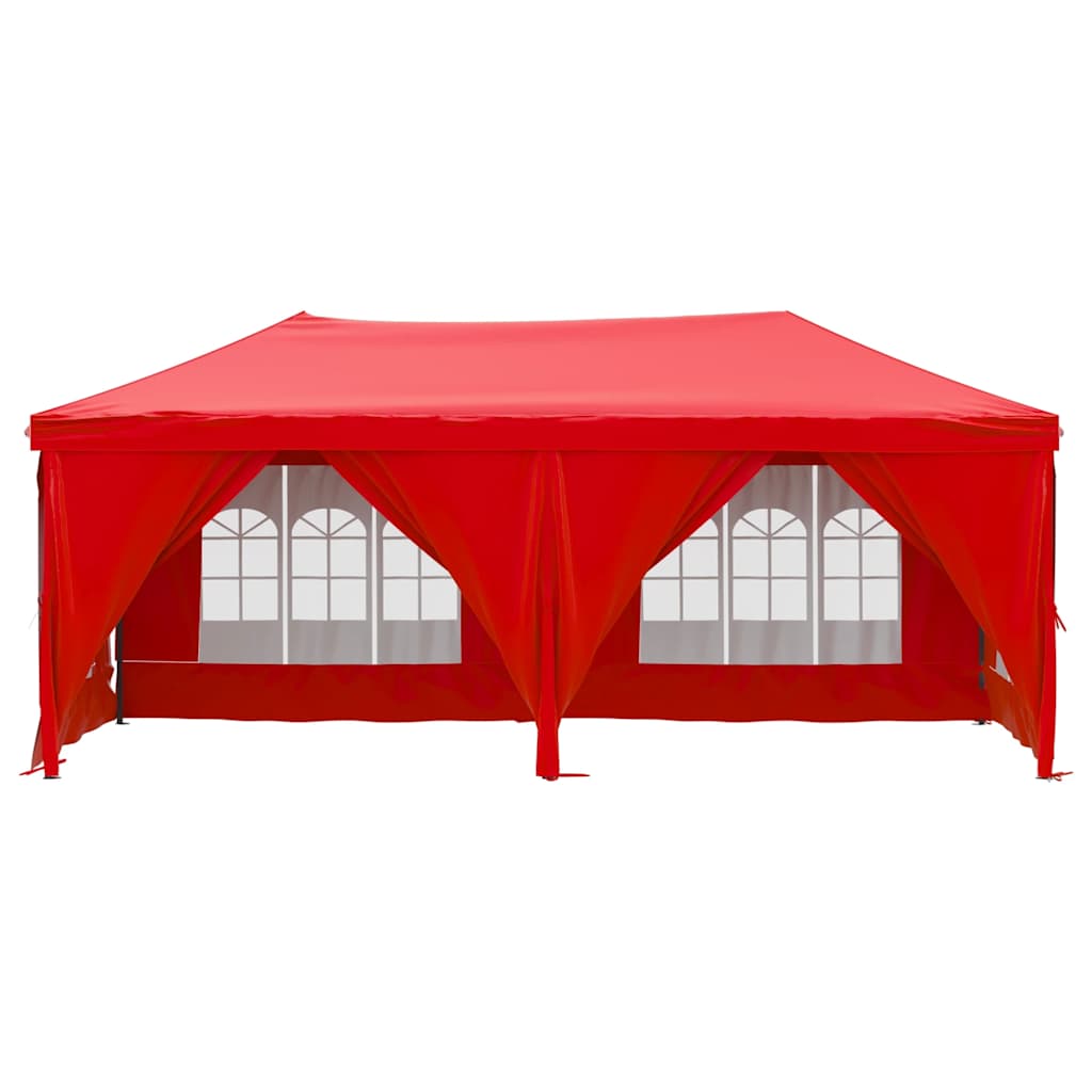 vidaXL Folding Party Tent with Sidewalls Red 3x6 m