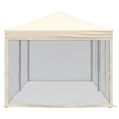 vidaXL Folding Party Tent with Sidewalls Cream 3x6 m