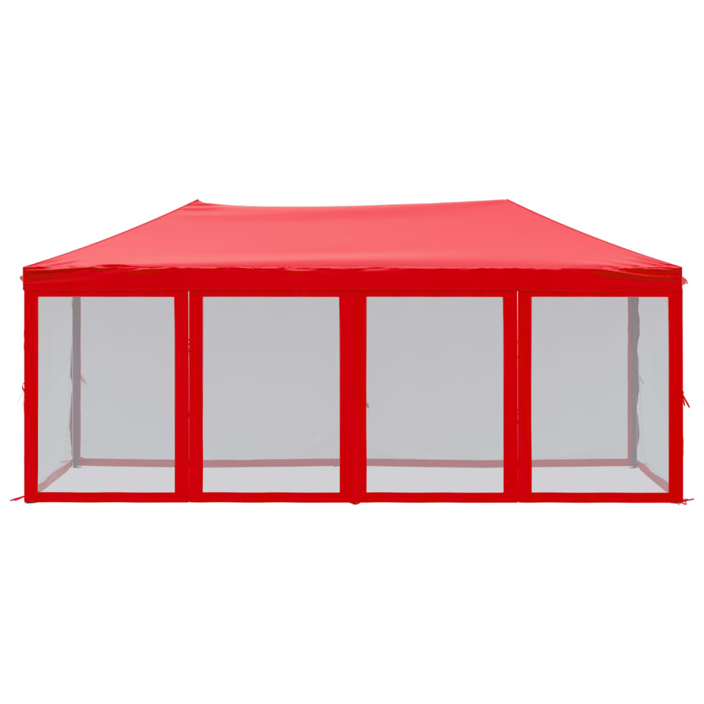 vidaXL Folding Party Tent with Sidewalls Red 3x6 m