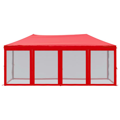vidaXL Folding Party Tent with Sidewalls Red 3x6 m