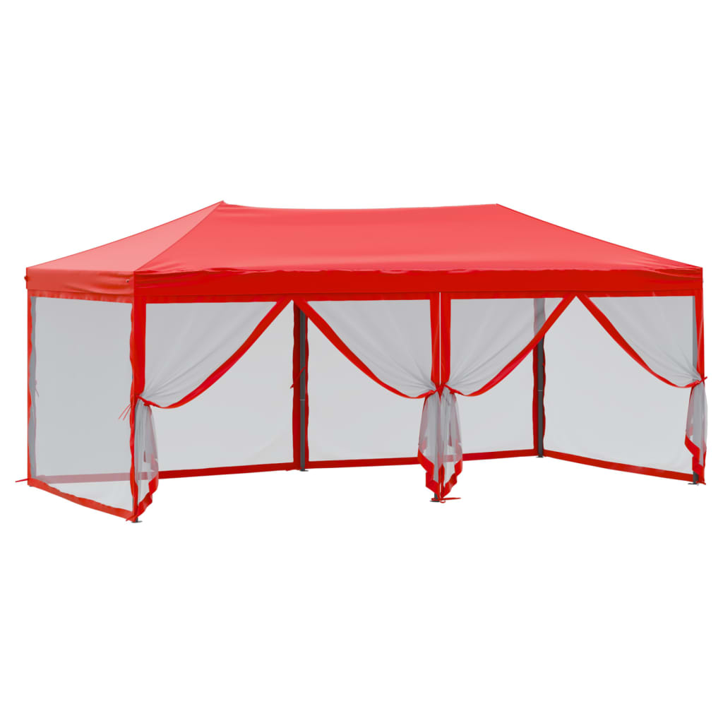 vidaXL Folding Party Tent with Sidewalls Red 3x6 m