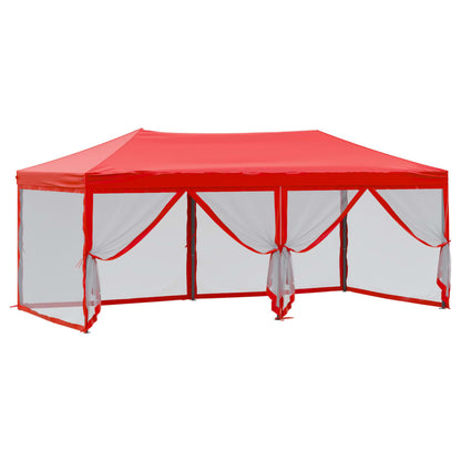 vidaXL Folding Party Tent with Sidewalls Red 3x6 m