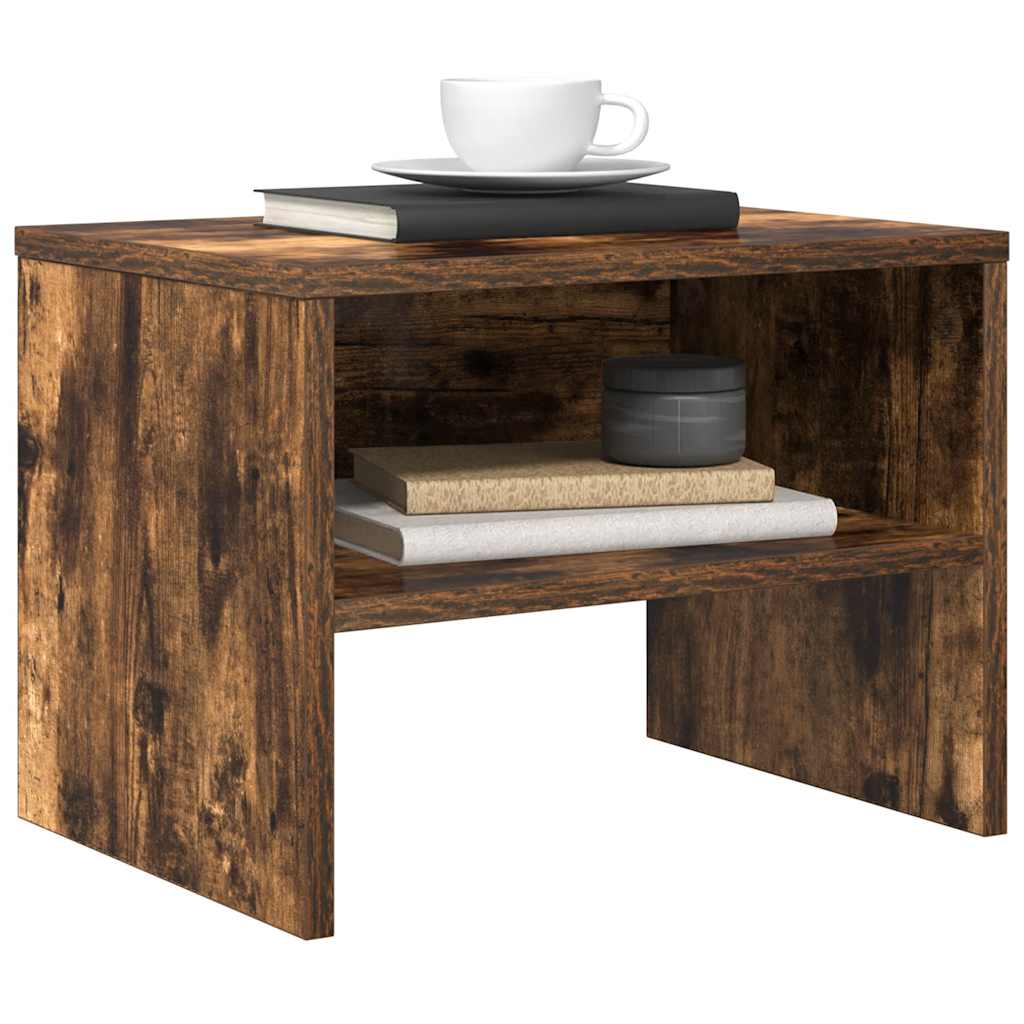 vidaXL Bedside Cabinet Smoked Oak 40x30x30 cm Engineered Wood
