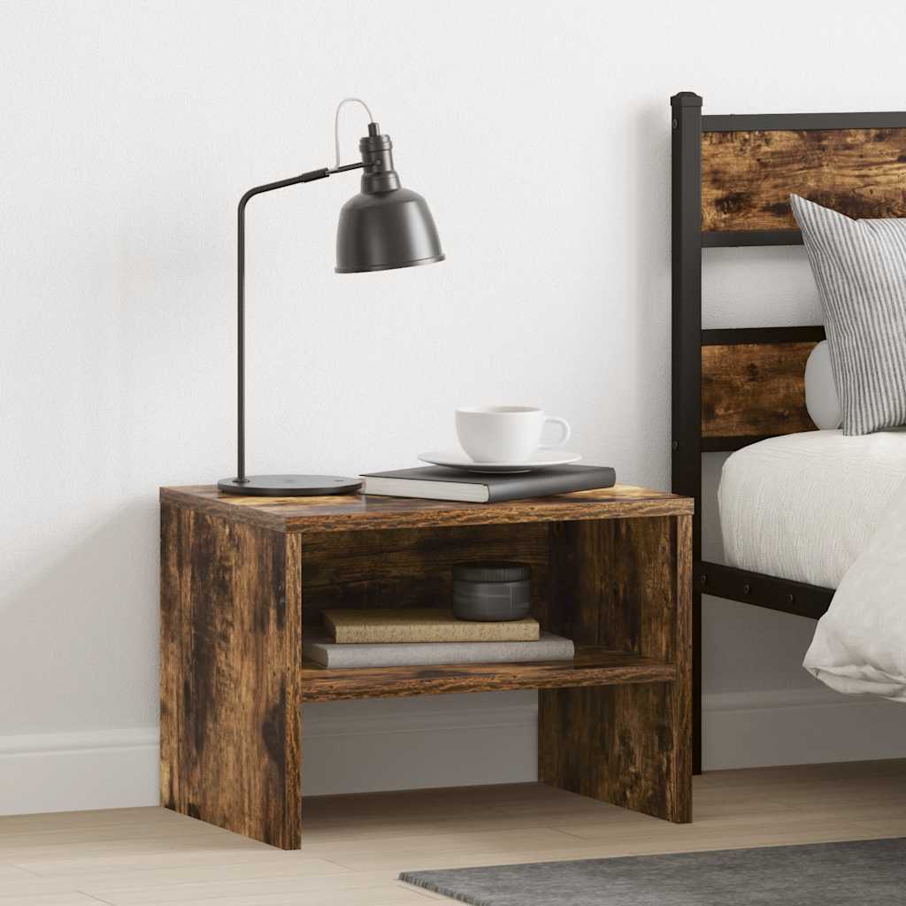 vidaXL Bedside Cabinet Smoked Oak 40x30x30 cm Engineered Wood