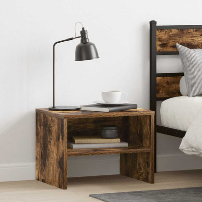 vidaXL Bedside Cabinet Smoked Oak 40x30x30 cm Engineered Wood