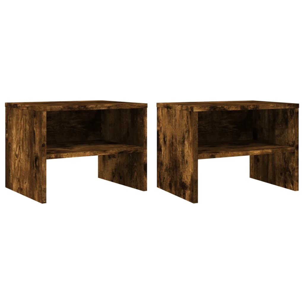 vidaXL Bedside Cabinets 2 pcs Smoked Oak 40x30x30 cm Engineered Wood