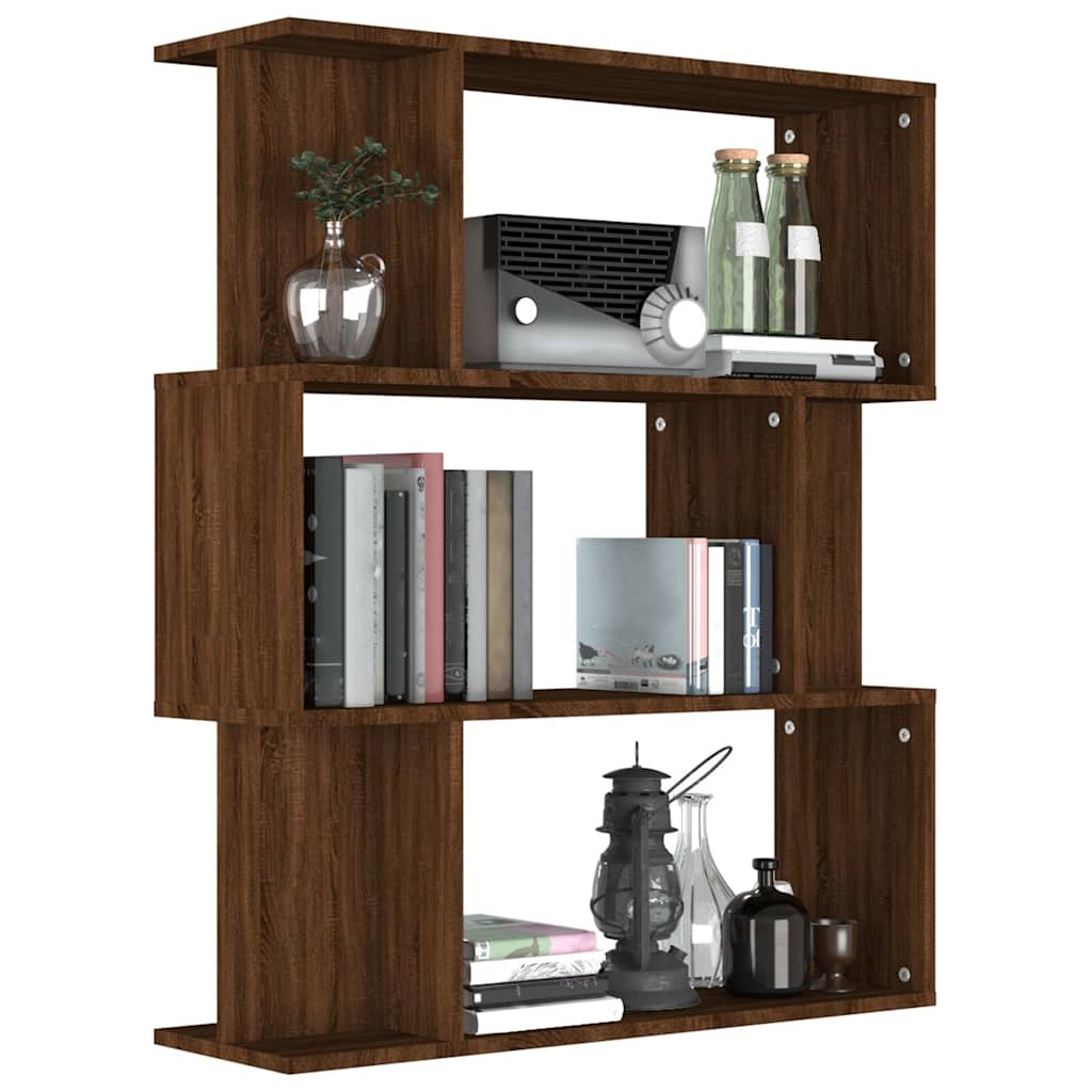 vidaXL Book Cabinet/Room Divider Brown Oak 80x24x96 cm Engineered Wood