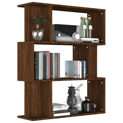 vidaXL Book Cabinet/Room Divider Brown Oak 80x24x96 cm Engineered Wood