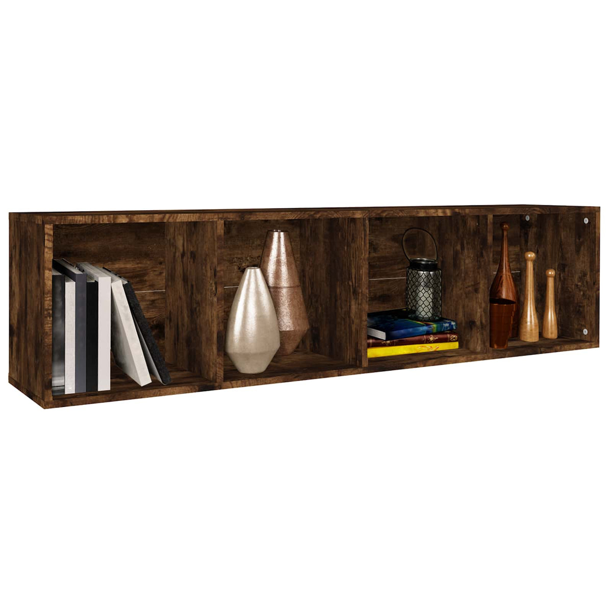 vidaXL Book Cabinet/TV Cabinet Smoked Oak 36x30x143 cm Engineered Wood
