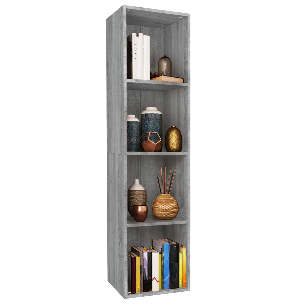 vidaXL Book Cabinet/TV Cabinet Grey Sonoma 36x30x143cm Engineered Wood