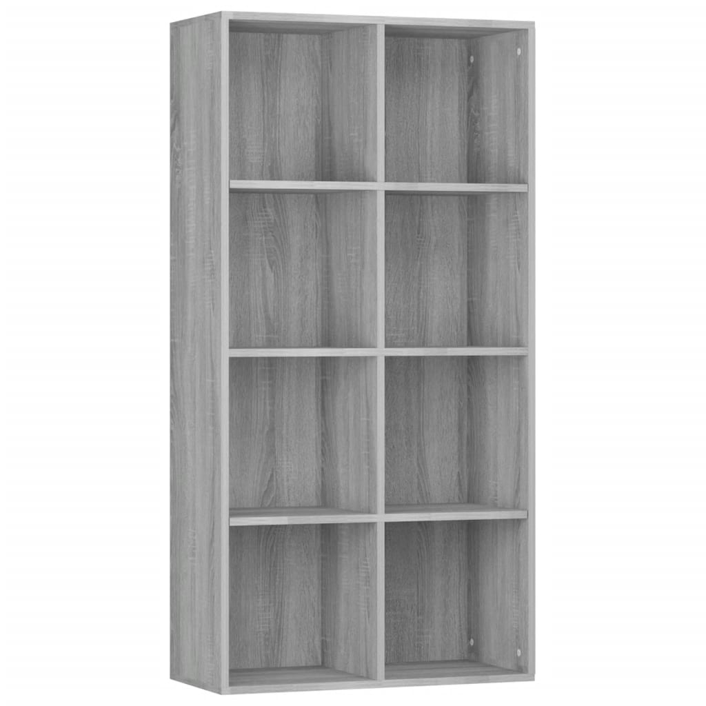 vidaXL Book Cabinet/Sideboard Grey Sonoma 66x30x130 cm Engineered Wood
