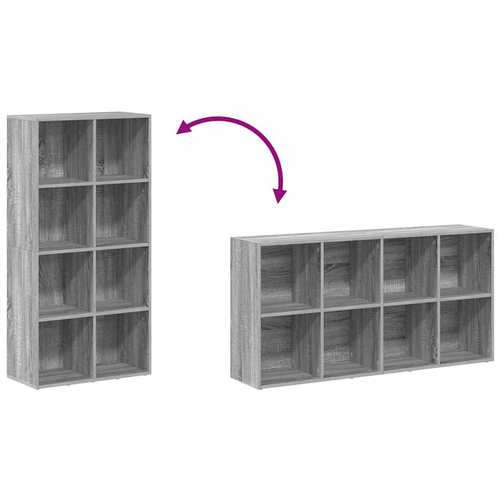 vidaXL Book Cabinet/Sideboard Grey Sonoma 66x30x130 cm Engineered Wood
