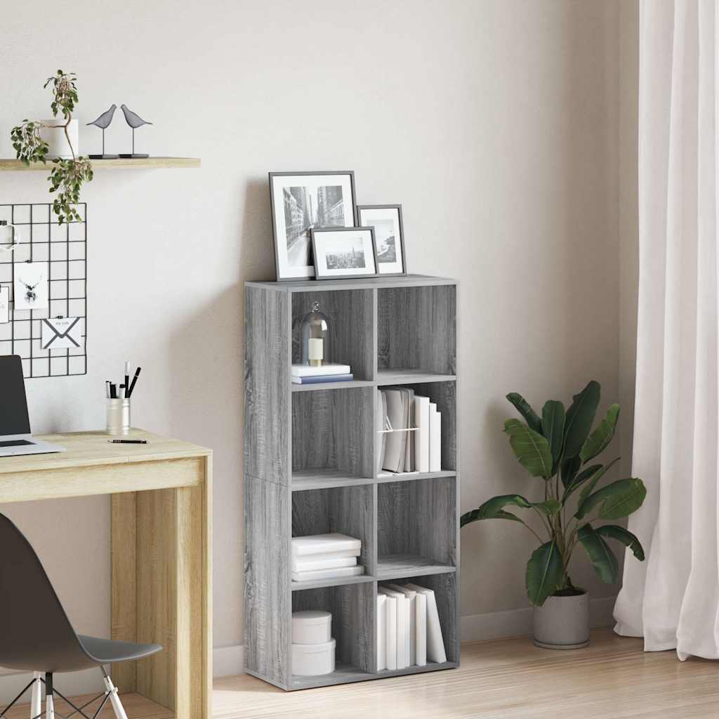 vidaXL Book Cabinet/Sideboard Grey Sonoma 66x30x130 cm Engineered Wood