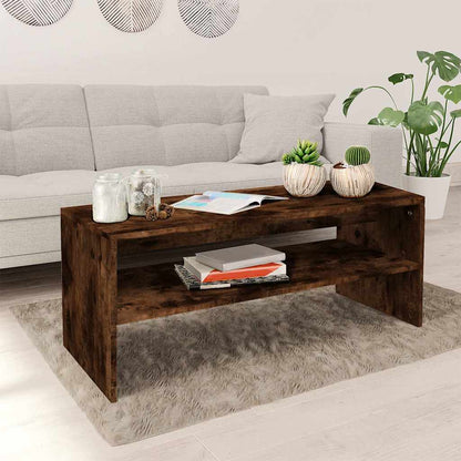 vidaXL Coffee Table Smoked Oak 100x40x40 cm Engineered Wood