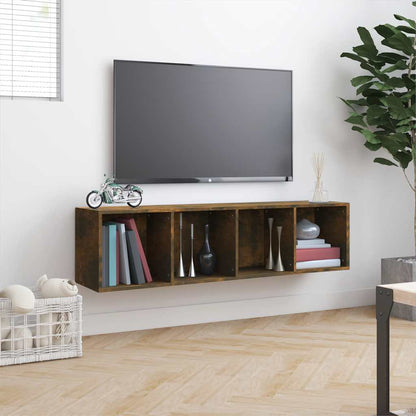 vidaXL Book Cabinet/TV Cabinet Smoked Oak 143x30x36cm Engineered Wood