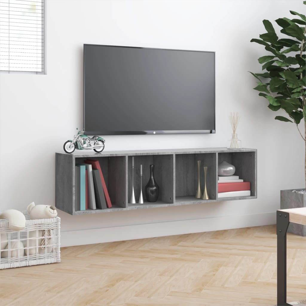vidaXL Book Cabinet/TV Cabinet Grey Sonoma 143x30x36cm Engineered Wood