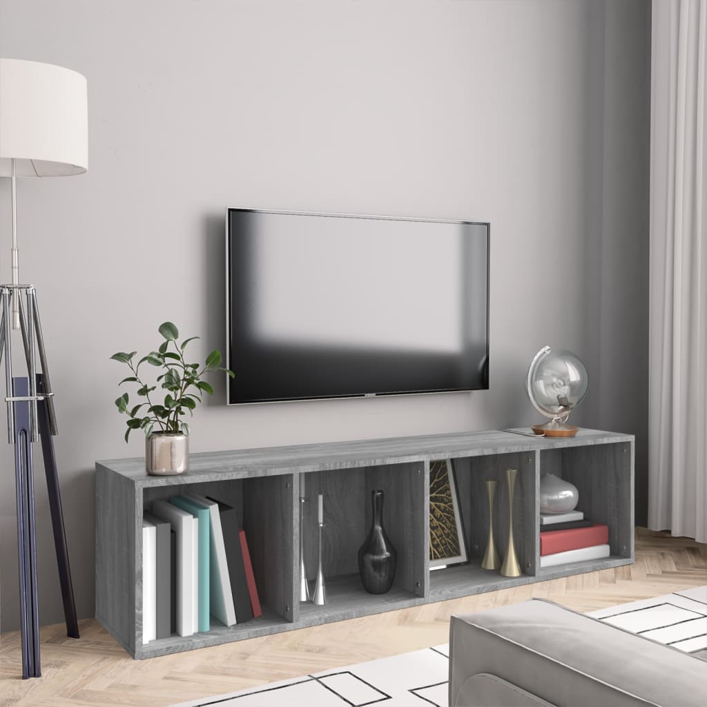 vidaXL Book Cabinet/TV Cabinet Grey Sonoma 143x30x36cm Engineered Wood
