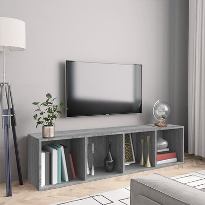 vidaXL Book Cabinet/TV Cabinet Grey Sonoma 143x30x36cm Engineered Wood
