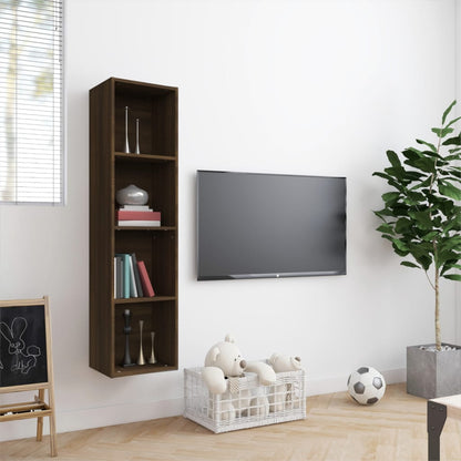 vidaXL Book Cabinet/TV Cabinet Brown Oak 143x30x36cm Engineered Wood