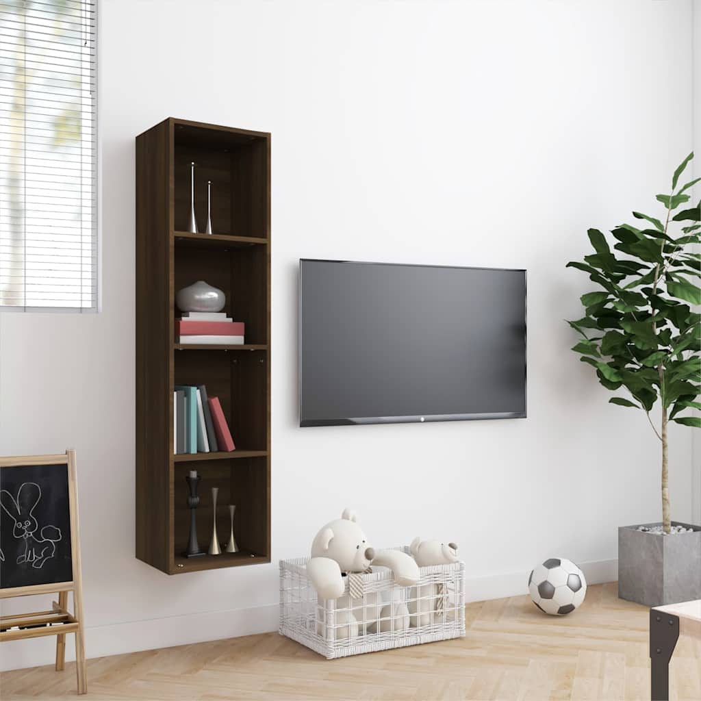 vidaXL Book Cabinet/TV Cabinet Brown Oak 143x30x36cm Engineered Wood