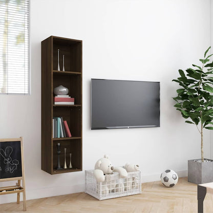 vidaXL Book Cabinet/TV Cabinet Brown Oak 143x30x36cm Engineered Wood