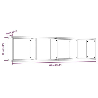 vidaXL Book Cabinet/TV Cabinet Brown Oak 143x30x36cm Engineered Wood