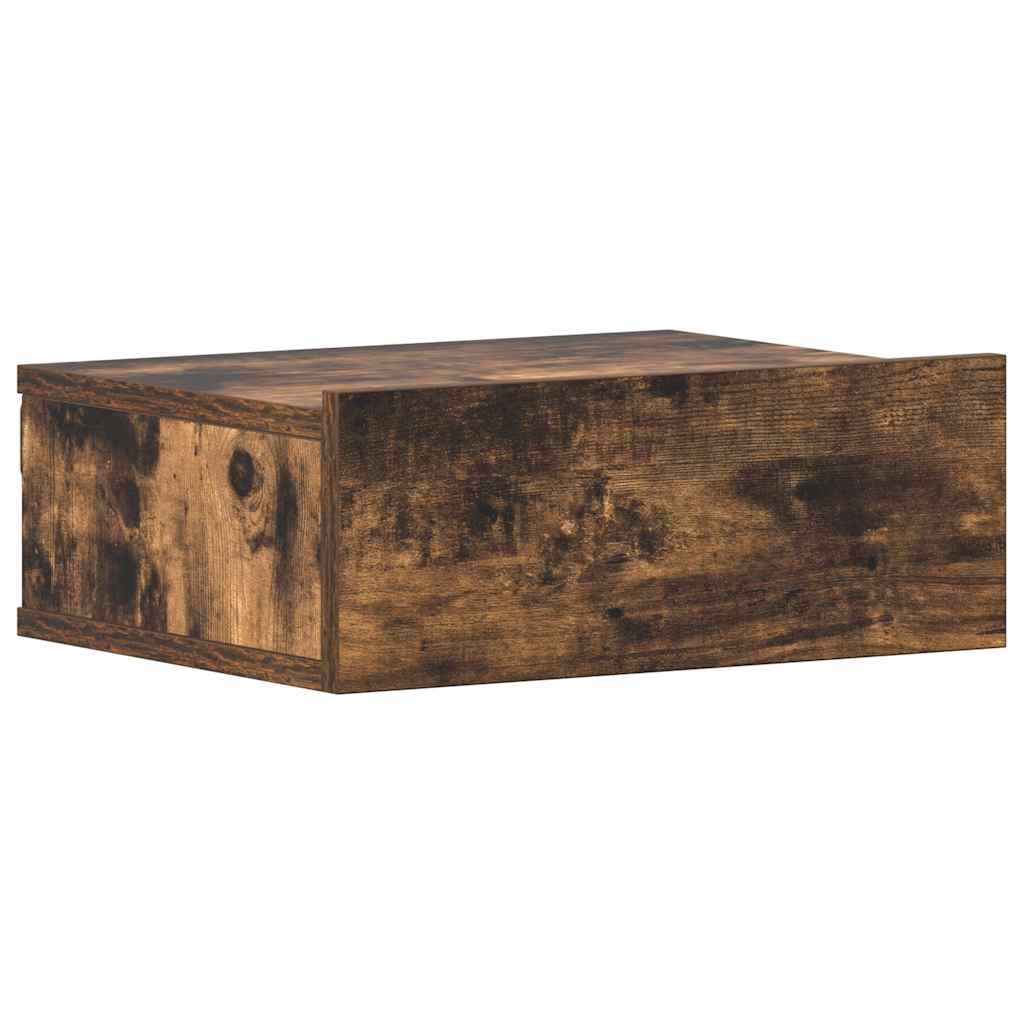 vidaXL Floating Nightstand Smoked Oak 40x30x15 cm Engineered Wood