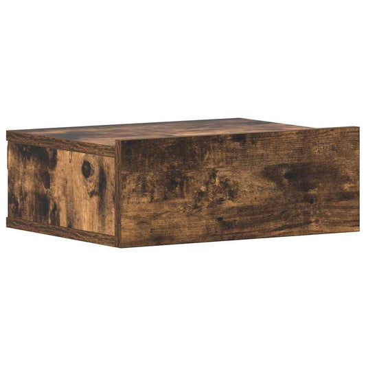 vidaXL Floating Nightstand Smoked Oak 40x30x15 cm Engineered Wood