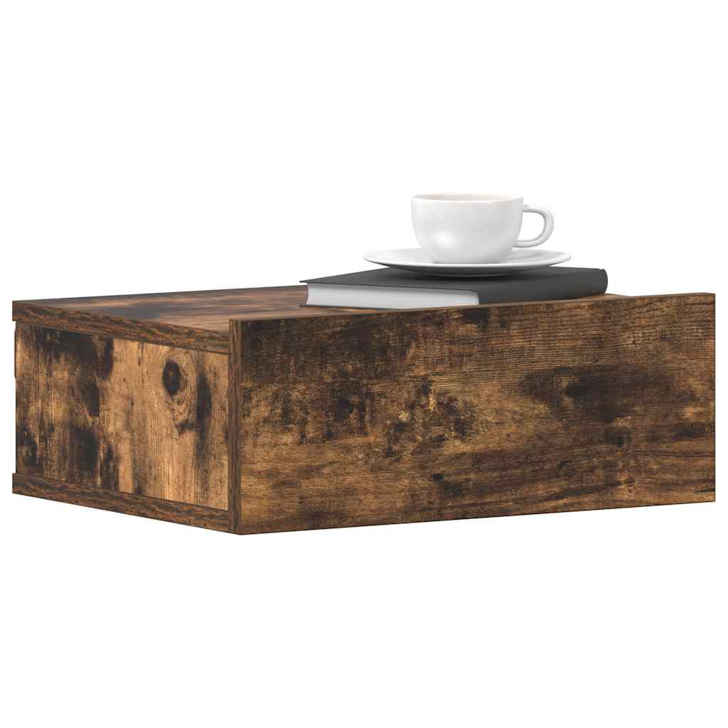 vidaXL Floating Nightstand Smoked Oak 40x30x15 cm Engineered Wood