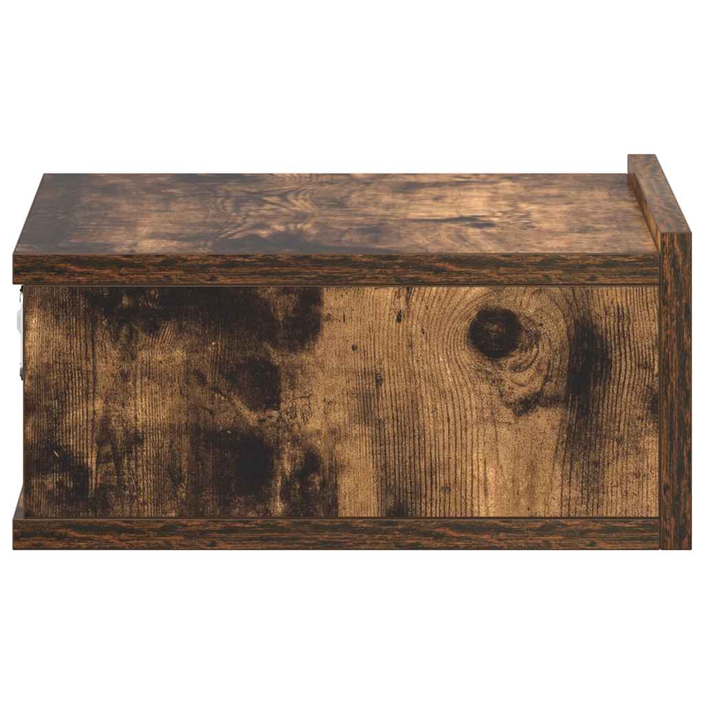 vidaXL Floating Nightstands 2 pcs Smoked Oak 40x30x15cm Engineered Wood