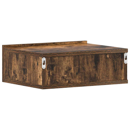 815283 vidaXL Floating Nightstands 2 pcs Smoked Oak 40x30x15cm Engineered Wood