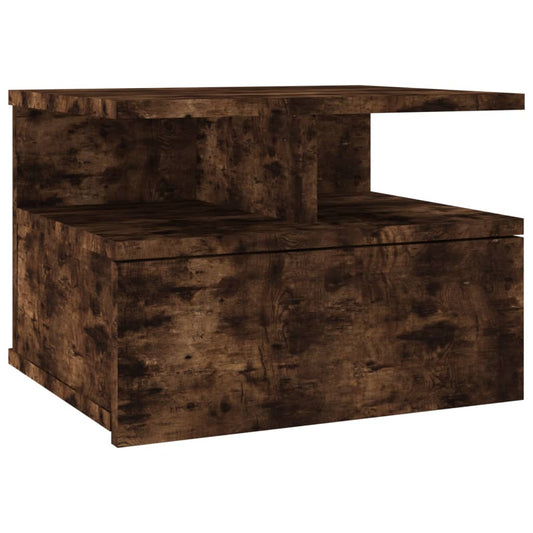 vidaXL Floating Nightstand Smoked Oak 40x31x27 cm Engineered Wood