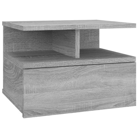 vidaXL Floating Nightstand Grey Sonoma 40x31x27 cm Engineered Wood