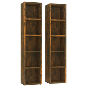 vidaXL CD Cabinets 2 pcs Smoked Oak 21x16x93.5 cm Engineered Wood