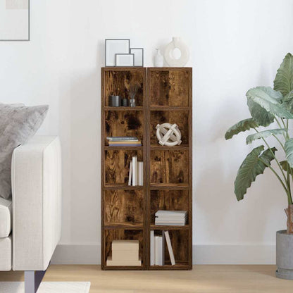 vidaXL CD Cabinets 2 pcs Smoked Oak 21x16x93.5 cm Engineered Wood