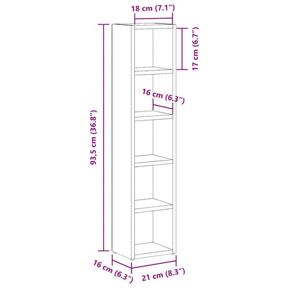 vidaXL CD Cabinets 2 pcs Smoked Oak 21x16x93.5 cm Engineered Wood