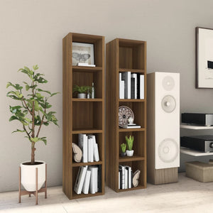 vidaXL CD Cabinets 2 pcs Brown Oak 21x16x93.5 cm Engineered Wood