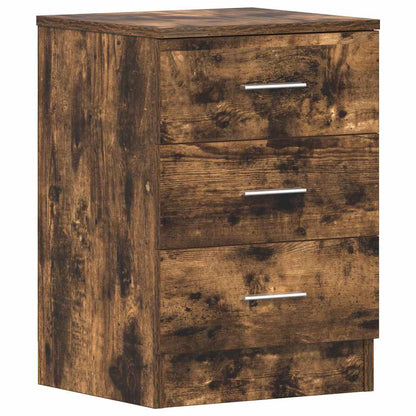 vidaXL Bedside Cabinet Smoked Oak 38x35x56 cm Engineered Wood