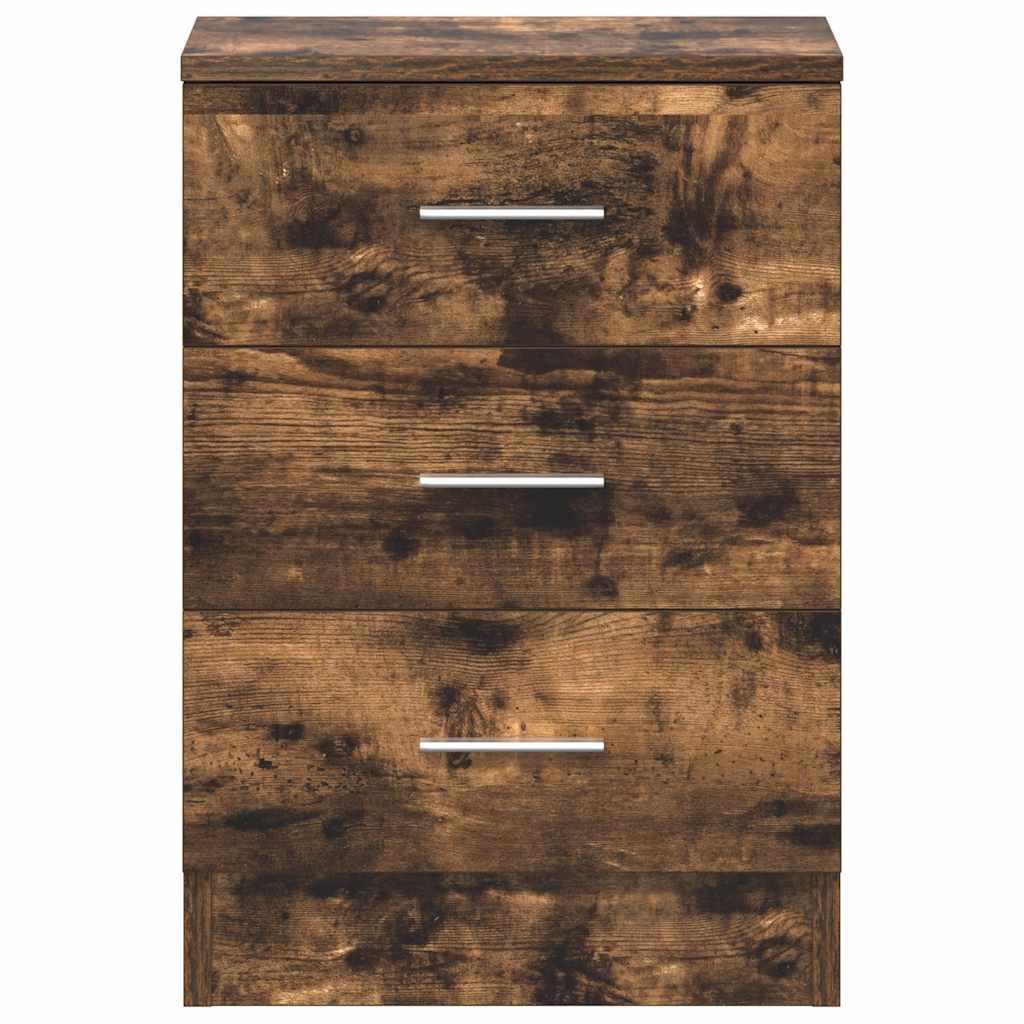 vidaXL Bedside Cabinet Smoked Oak 38x35x56 cm Engineered Wood