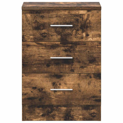vidaXL Bedside Cabinet Smoked Oak 38x35x56 cm Engineered Wood