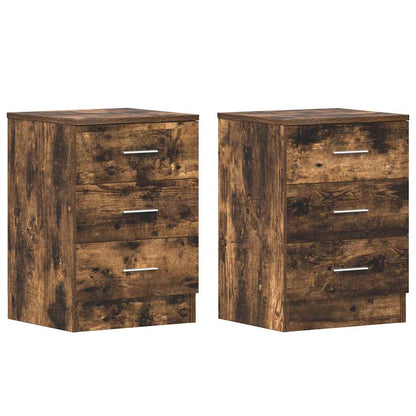 vidaXL Bedside Cabinets 2 pcs Smoked Oak 38x35x56 cm Engineered Wood