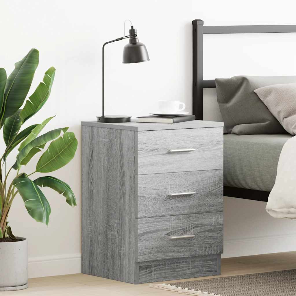 vidaXL Bedside Cabinet Grey Sonoma 38x35x56 cm Engineered Wood