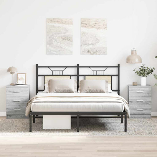 vidaXL Bedside Cabinets 2 pcs Grey Sonoma 38x35x56 cm Engineered Wood